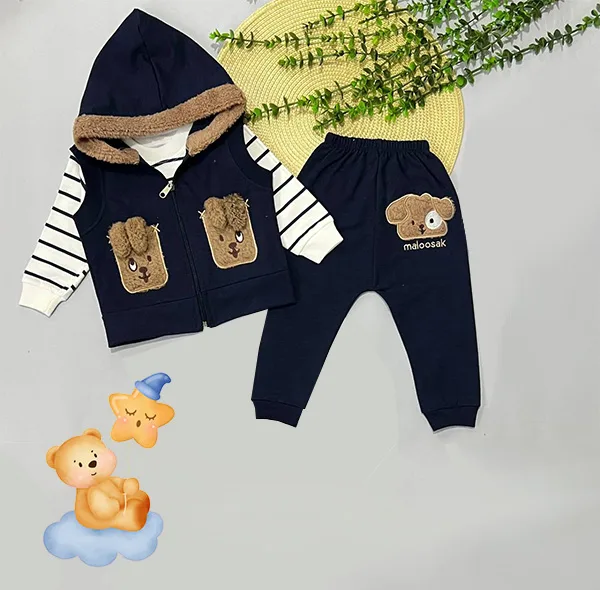 ست 3 تکه لباس نوزادی مدل Happy Dog کد So3