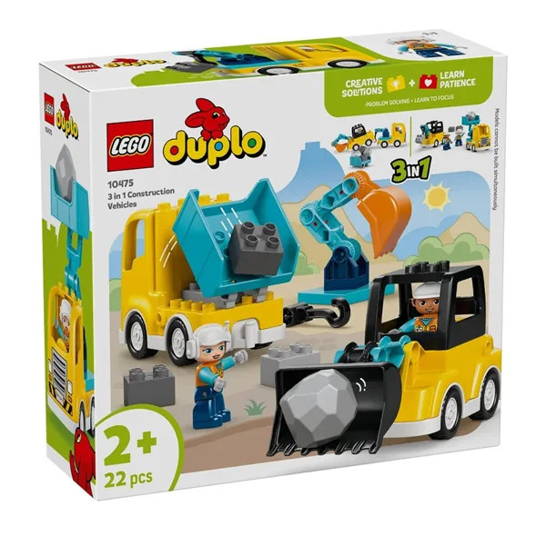 لگو 22 تکه سری دوپلو مدل Construction Vehicles کد 10475