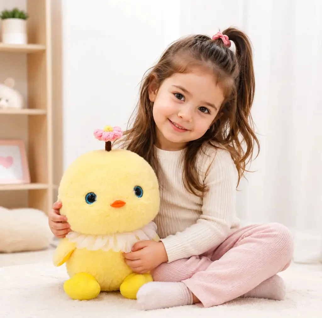عروسک پولیشی مدل جوجه گل به سر ارتفاع 30 سانتیمتر