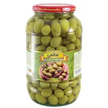 زیتون شور سبز پاستوریزه هسته دار صالحی – 1300 گرم مجموعه 6 عددی
