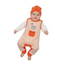 ست 3 تکه لباس نوزادی آدمک مدل خرس راه راه کد 310004