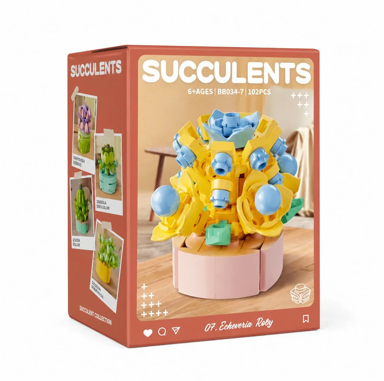 لگو 102 تکه مدل گل ECHEVERIA ROLLY