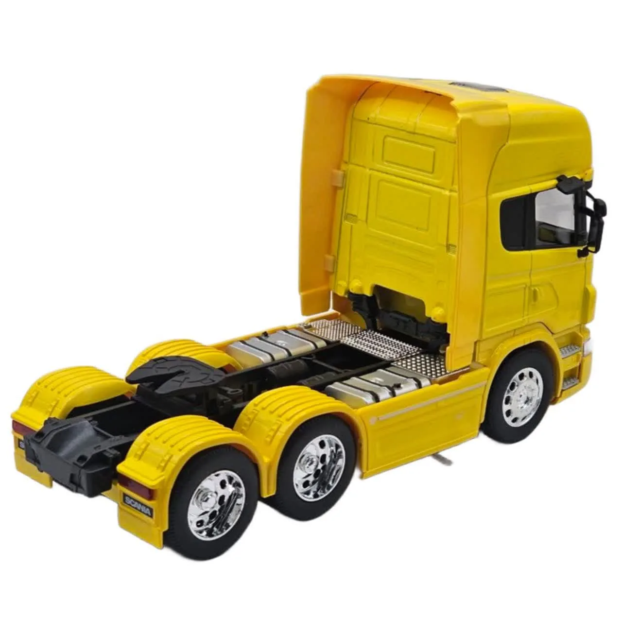 ماکت ماشین ناب سل مدل تریلی اسکانیا ولی فلزی 10چرخ کد SCALE 1:32 WELLY TRANSPORTER SCANIA V8 R730