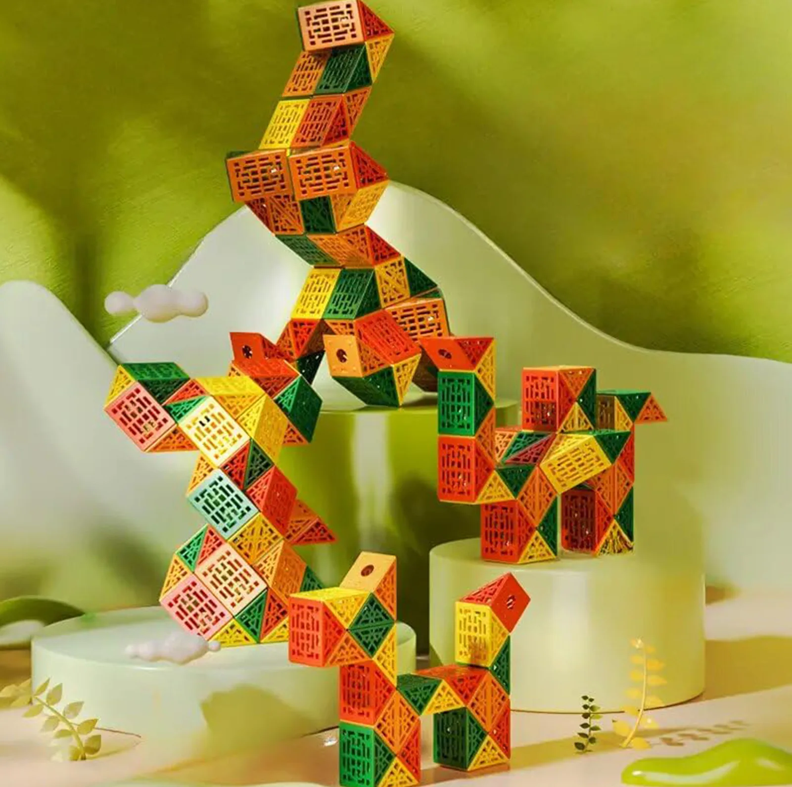 مکعب روبیک چی ای مدل ماری دی ان ای 72 قطعه کای وای QY Magic Snake DNA 72 pcs