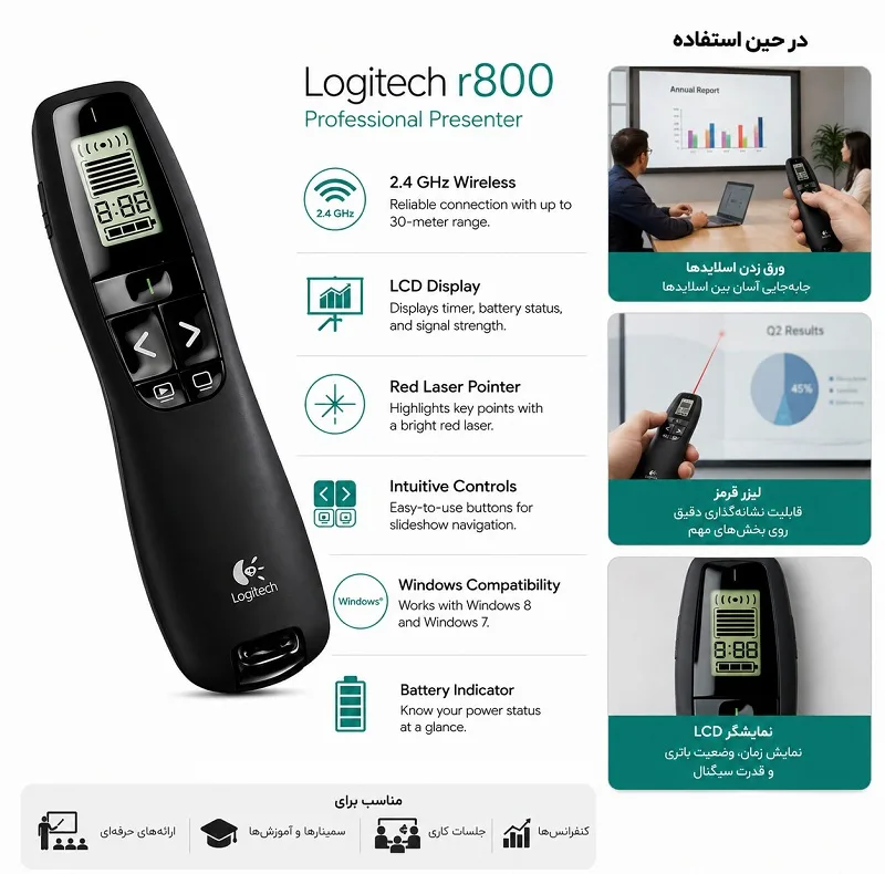 پرزنتر بیسیم لاجیتک مدل R800