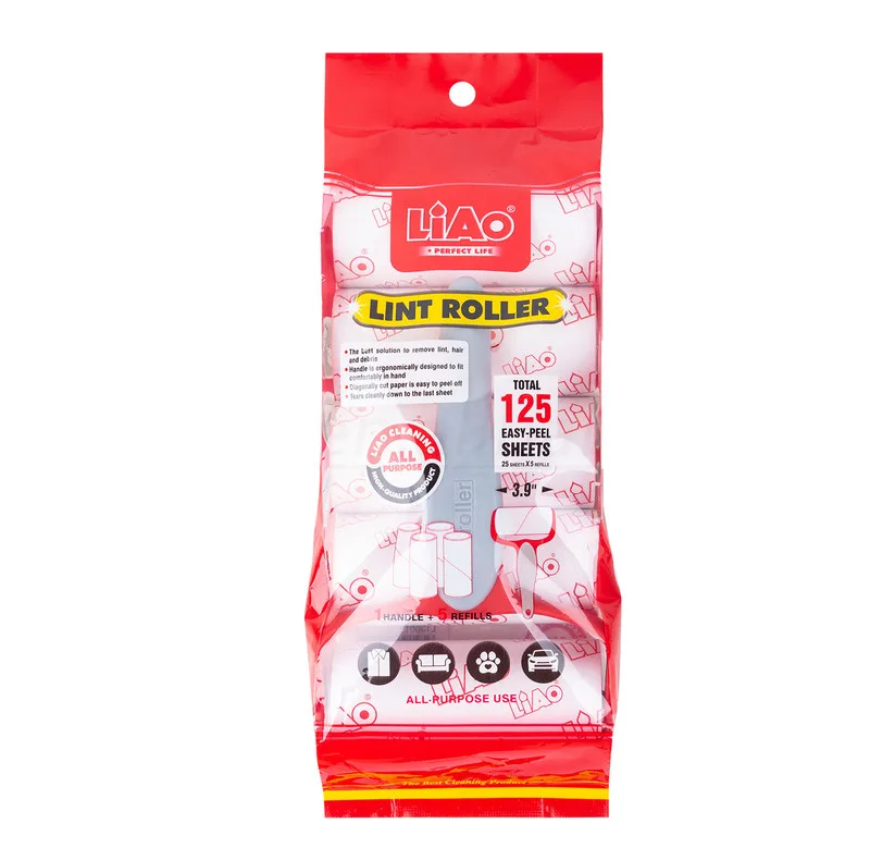 پرزگیر لباس لیائو پرفکت لایف مدل LINT ROLLER-175 طرح دستی بسته 5 عددی