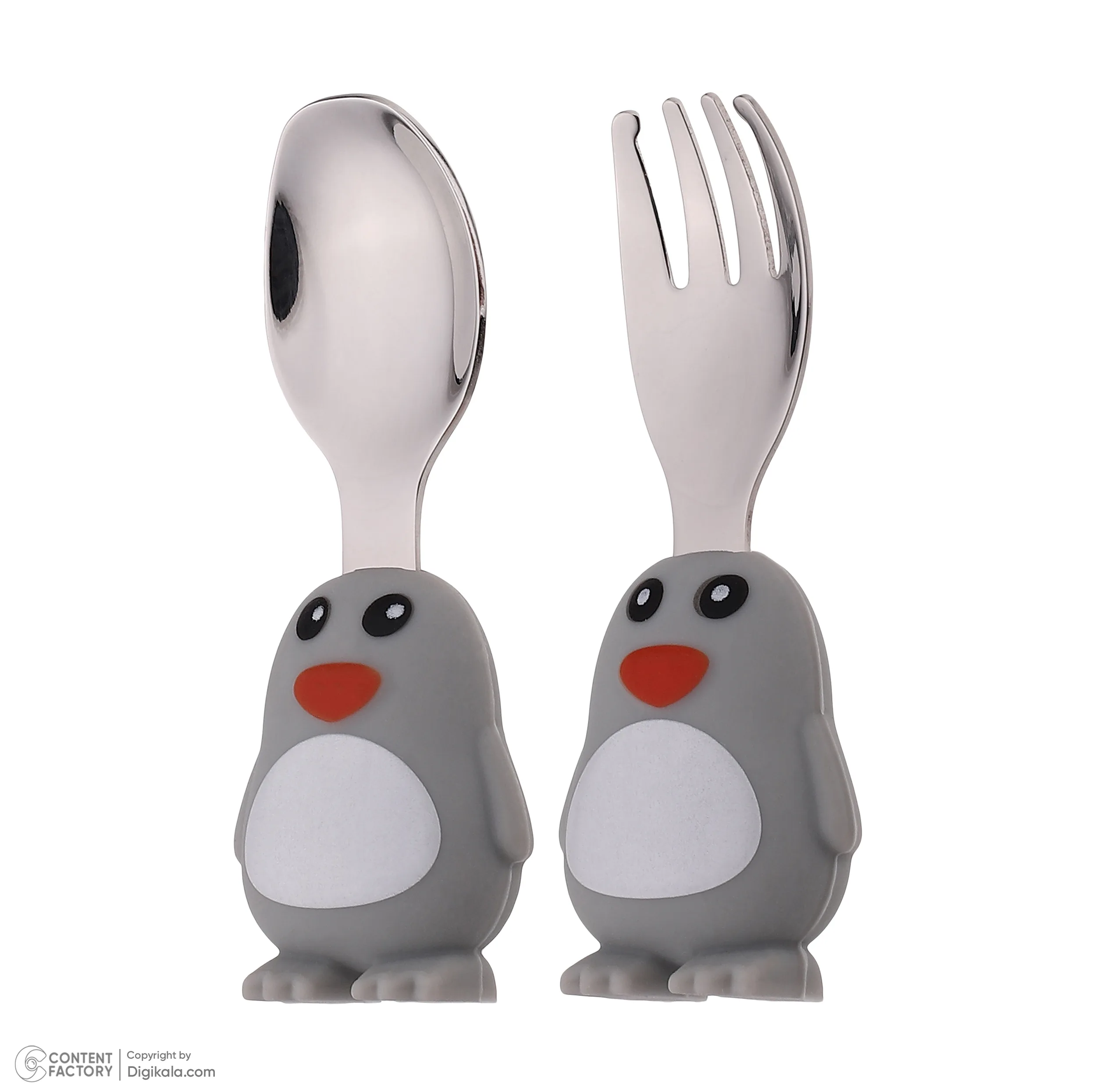 قاشق و چنگال کودک مدل Penguin بسته 2 عددی