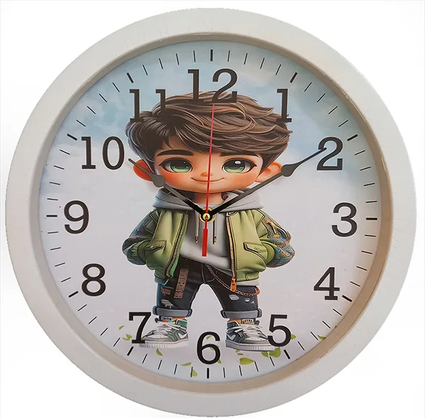 ساعت دیواری کودک مدل پسرک کد 4040905s