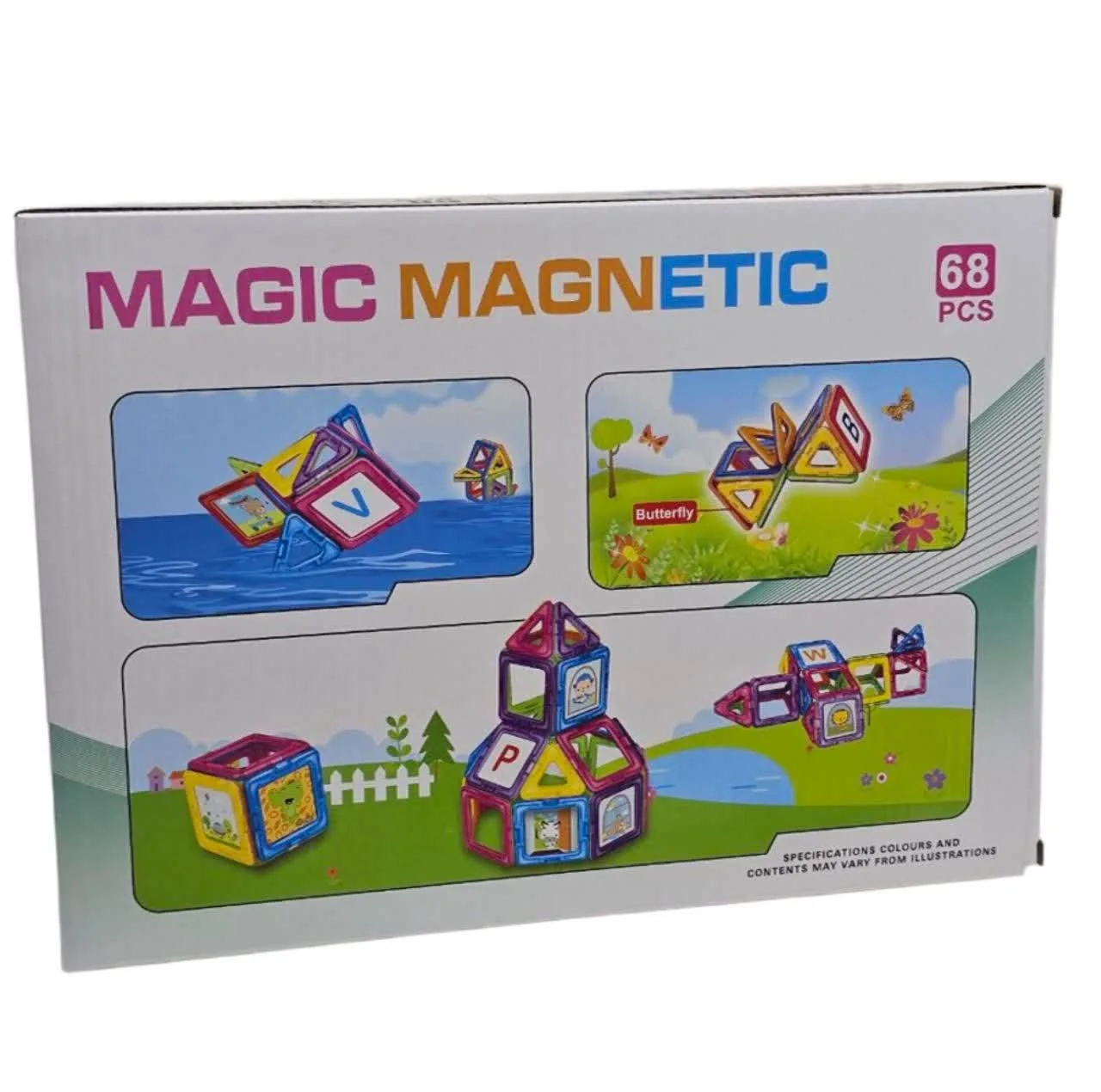 ساختنی 68 تکه ناب سل مدل مگنت مغناطیسی جادویی کد 68PCS MAGIC MAGNETIC