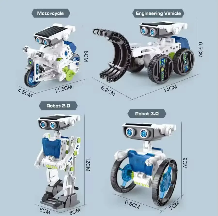 کیت ربات ساختنی ناب سل مدل سولار خورشیدی 12 کاره SOLAR ROBOT KIT 12IN1 با قابلیت حرکت و چرخش