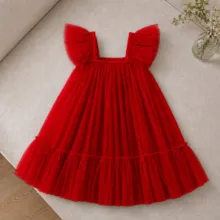 پیراهن مجلسی دخترانه ژاکید مدل یلدا گل ناز