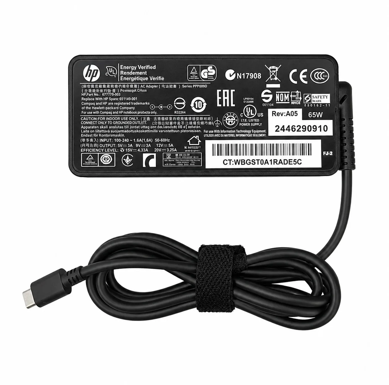 شارژر لپ‌تاپ 20 ولت 3.25 آمپر مدل ADP-65W USB-C