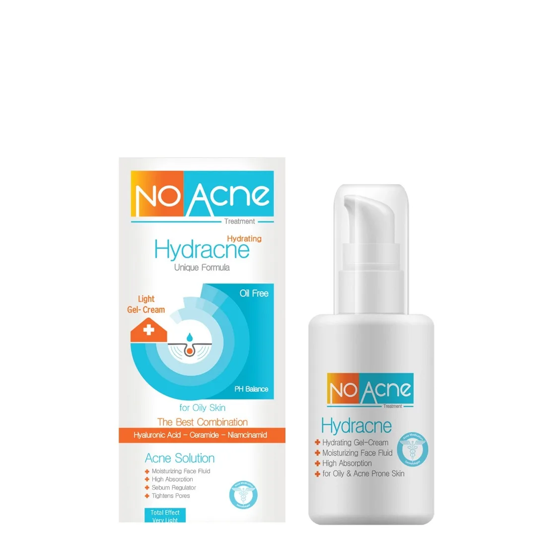 ژل کرم آبرسان صورت نو آکنه مدل Hydracne مناسب برای پوست های چرب و آکنهدار حجم 80 میلیلیتر