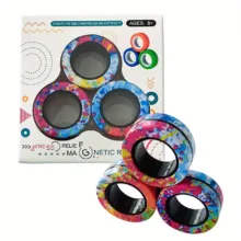 فیجت ضد استرس ریلایف مدل 200 Magnetic Ring طرح حلقه های مغناطیسی بسته ۳ عددی