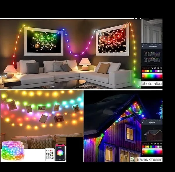 ریسه ال ای دی مدل فول کالر هوشمند بلوتوثی کد RGB IC usb 5v طول 10 متر