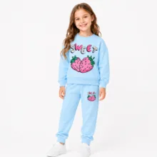 ست سویشرت و شلوار دخترانه مدل Strawberries کد M03