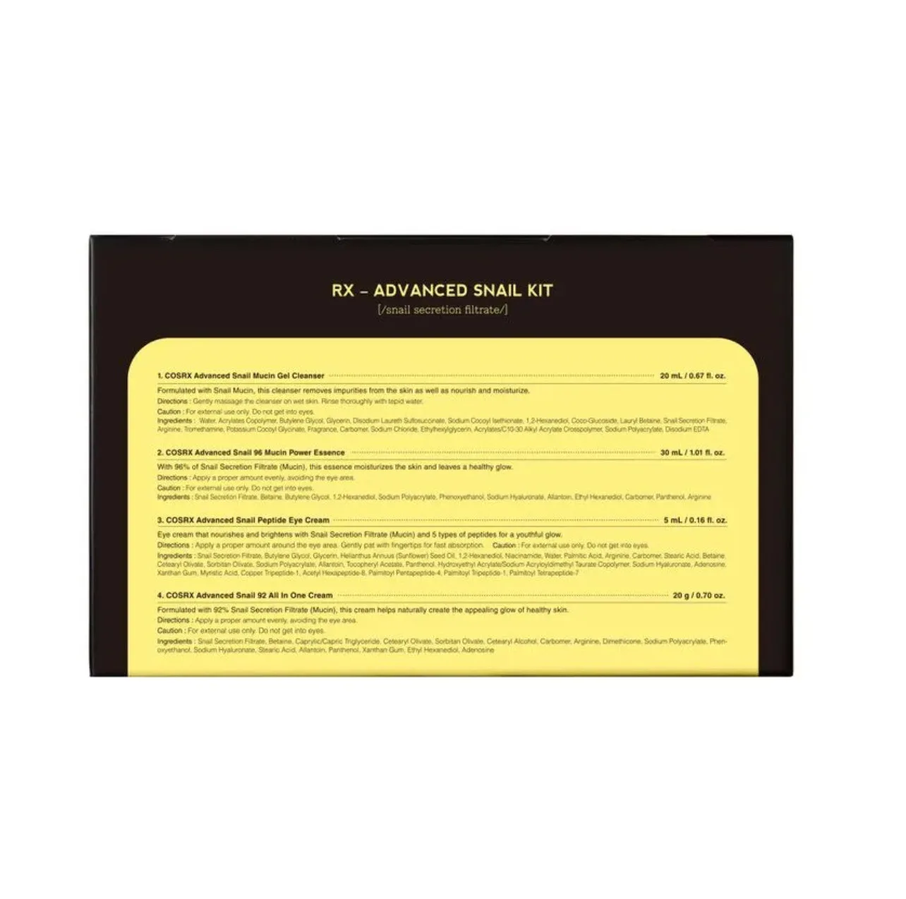 مجموعه مراقبت از پوست کوزارکس مدل snail-kit بسته 4 عددی