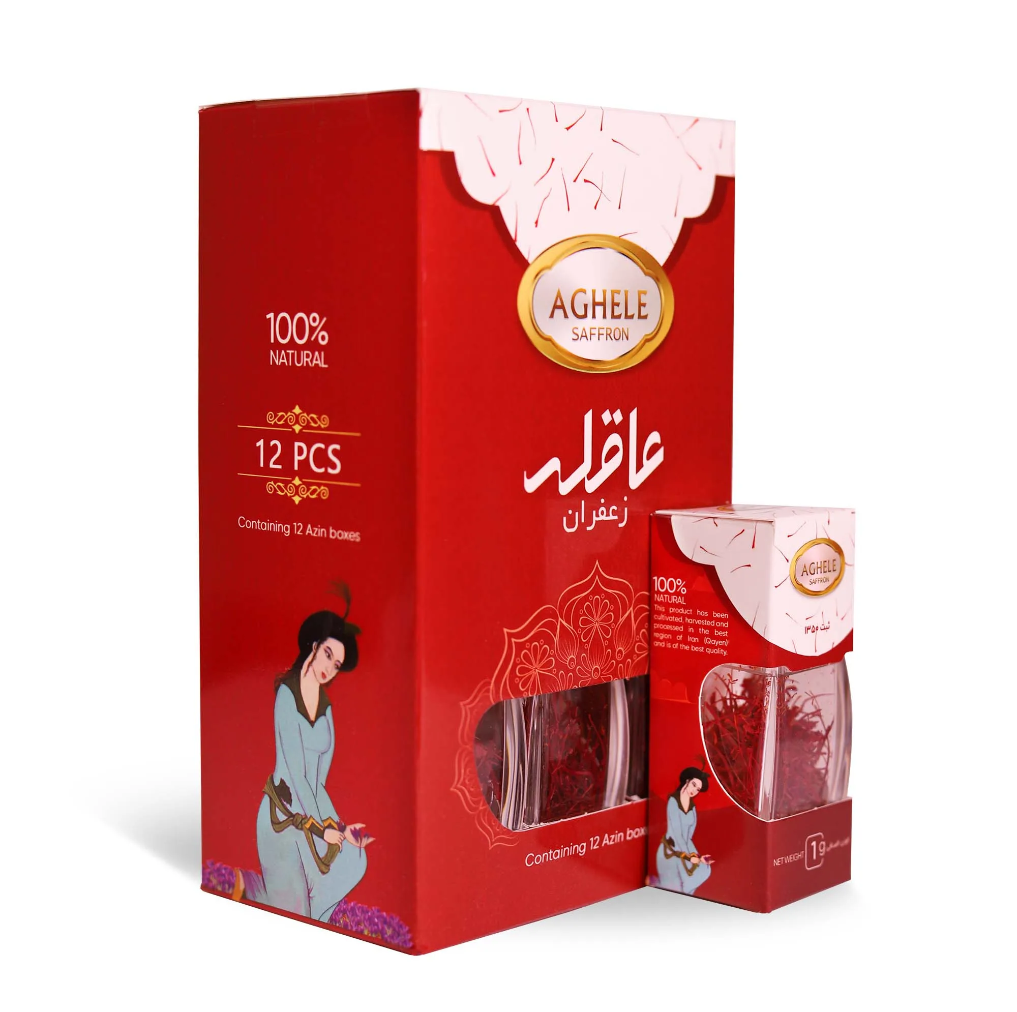 زعفران آذین عاقله - 3 گرم بسته 12 عددی