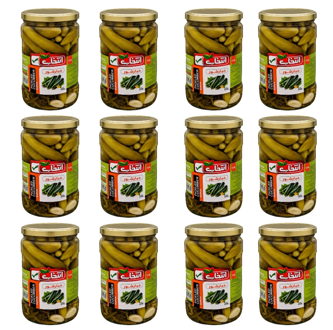 خیار شور ویژه انتخاب - 640 گرم بسته 12 عددی