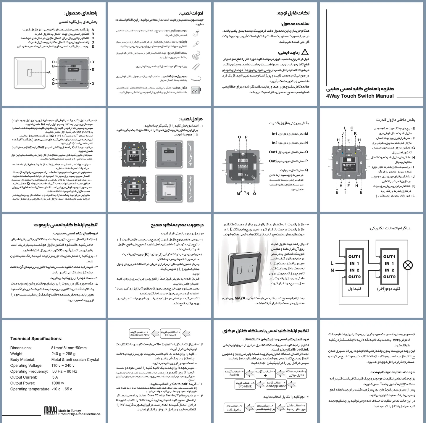 کلید لمسی مایا مدل MTREF1C
