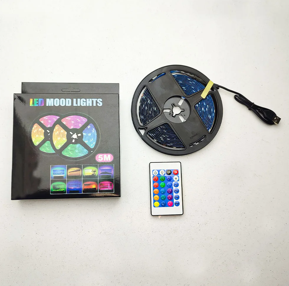 ریسه ال ای دی مدل RGB گیمینگ 4 سیم طرح USB-5v طول 5 متر