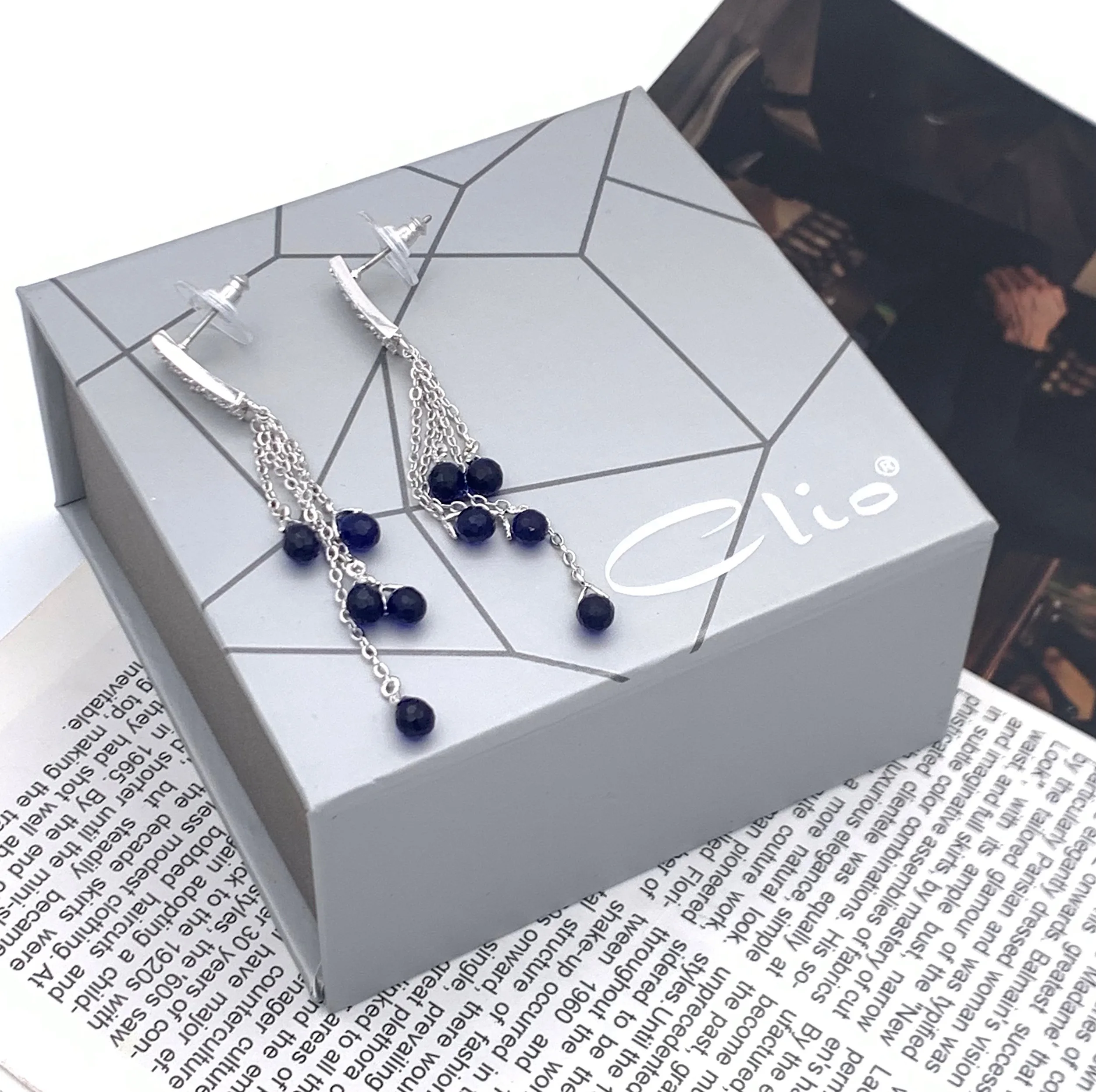 گوشواره آویز زنانه کلیو مدل جواهری KYG014
