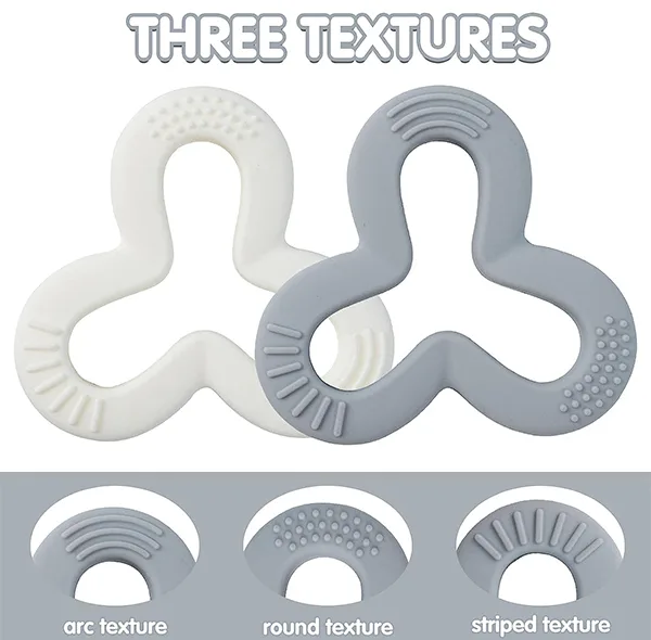 دندان گیر کودک هیروشی مدل Silicone Shamrock Teether بسته 2 عددی