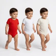بادی آستین کوتاه نوزادی آدمک کد 6 مجموعه 3 عددی