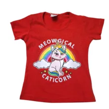 ست تیشرت و شلوارک راحتی دخترانه مدل Meowgical
