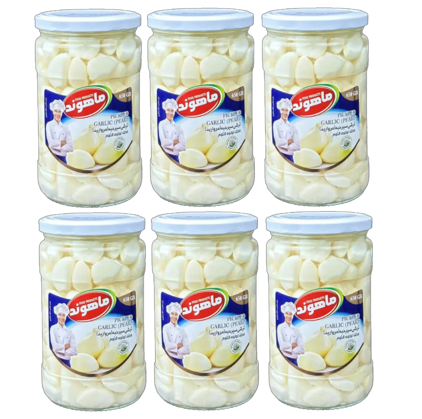 ترشی سیر صدفی ماهوند - 650 گرم مجموعه 6 عددی