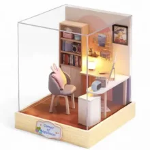 کیت ساختنی 300 تکه ناب سل مدل پازل خانه مینیاتوری چوبی چراغدار سه بعدی TQ-030 کد WORLD OF CREATIVITY CUTEROOM DIY HOUSE DO IT YOURSELF