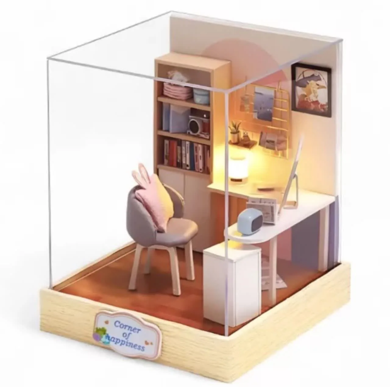 کیت ساختنی 300 تکه ناب سل مدل پازل خانه مینیاتوری چوبی چراغدار سه بعدی TQ-030 کد WORLD OF CREATIVITY CUTEROOM DIY HOUSE DO IT YOURSELF