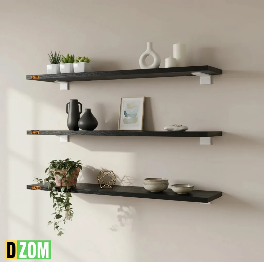 شلف دیواری دیزم مدل SLF_76O54_80 بسته 3 عددی