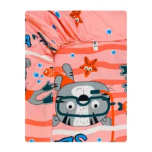 ملحفه میکرو کودک آدنو مدل Lovely cat کد MC16 سایز 70×135 سانتی متر