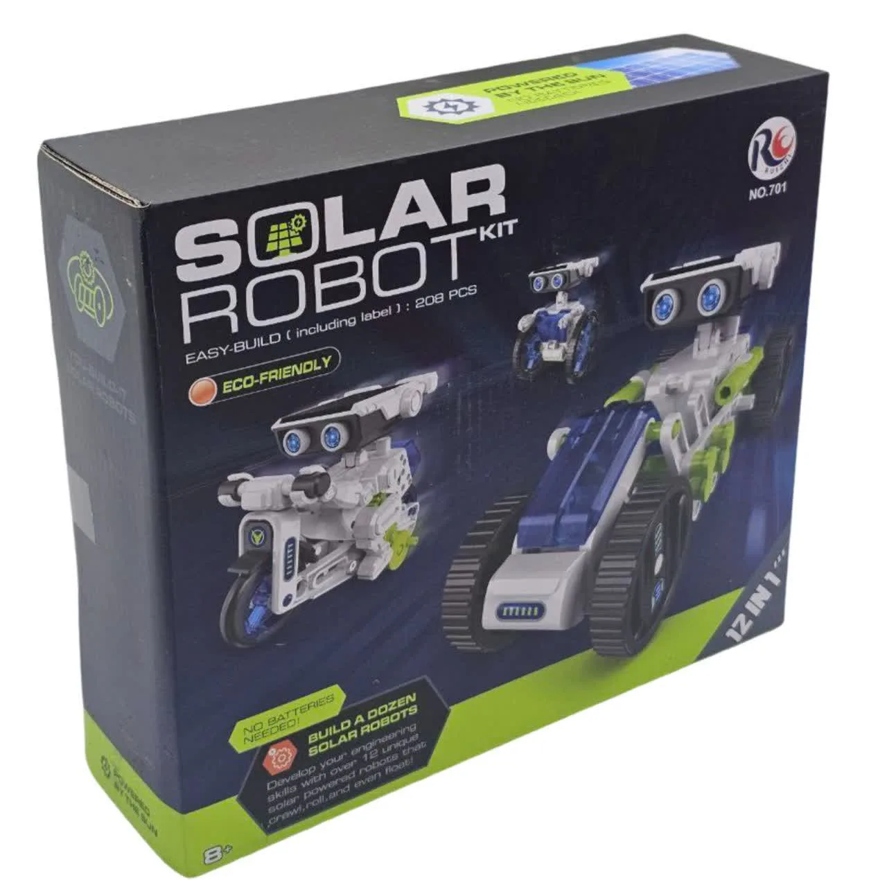 کیت ربات ساختنی ناب سل مدل سولار خورشیدی 12 کاره SOLAR ROBOT KIT 12IN1 با قابلیت حرکت و چرخش