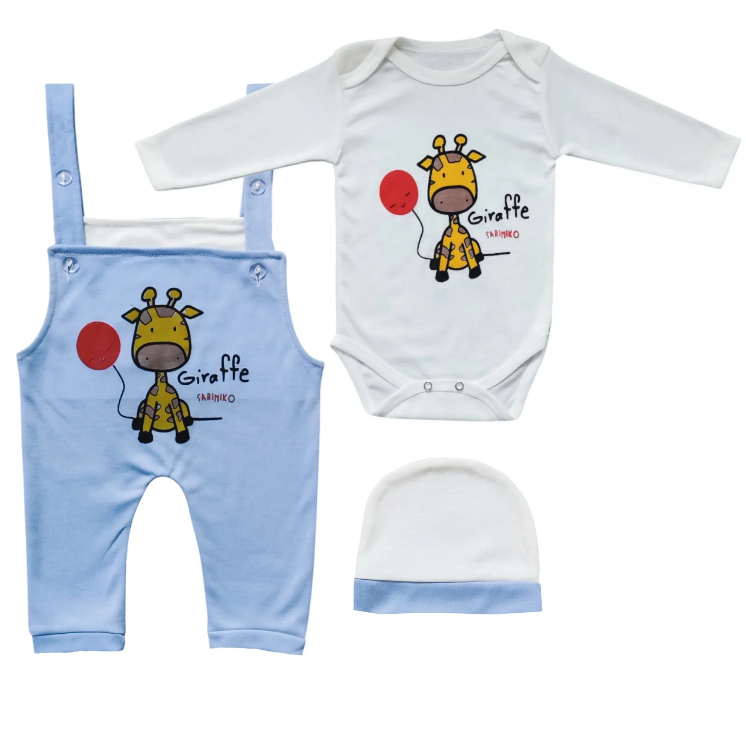 ست 3 تکه لباس نوزادی سرینیکو مدل Mini giraffe کد M420