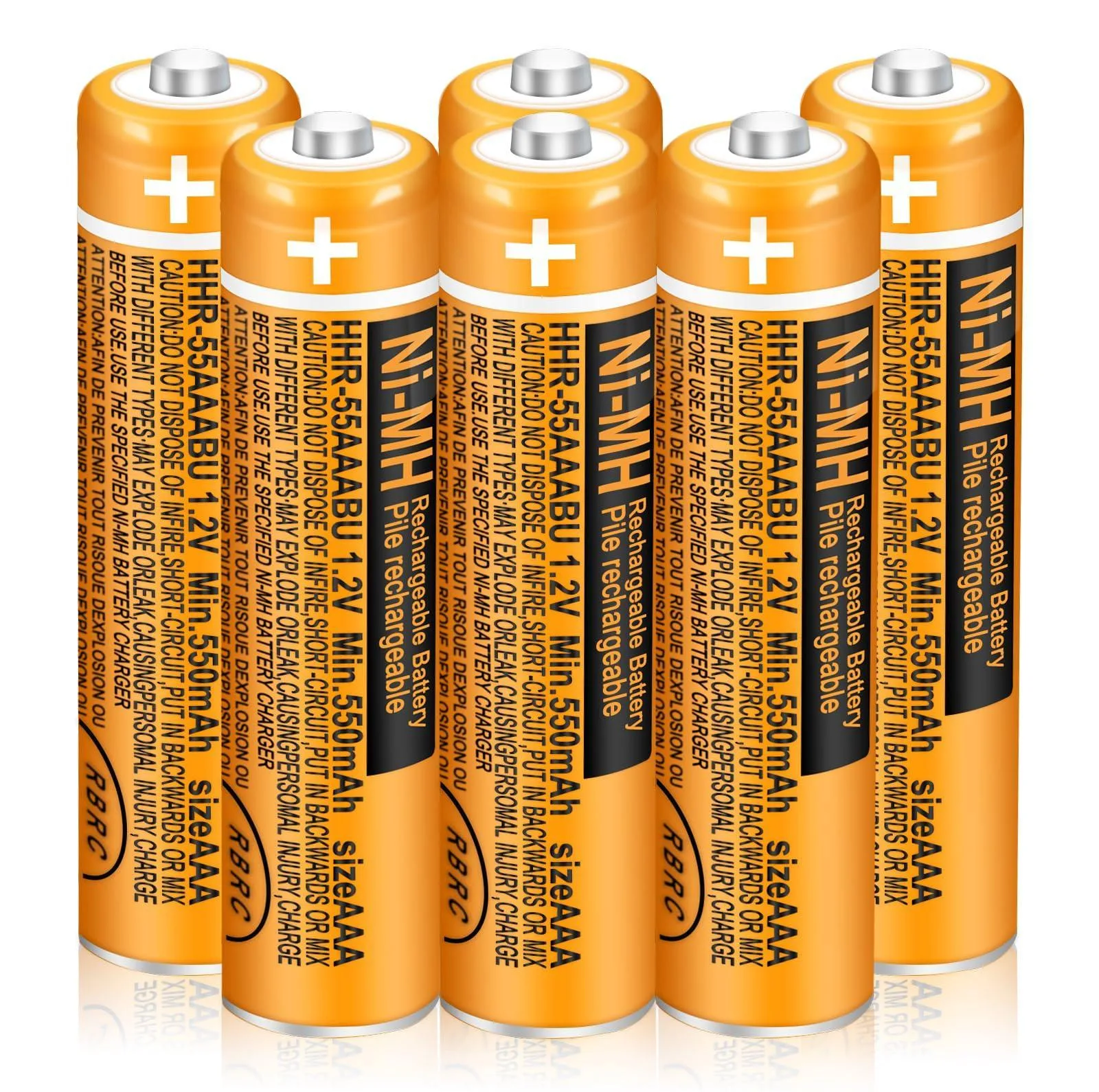 باتری نیم قلمی قابل شارژ تلفن بی سیم پاناسونیک مدل Ni-MH/HHR-55AAAB بسته دو عددی