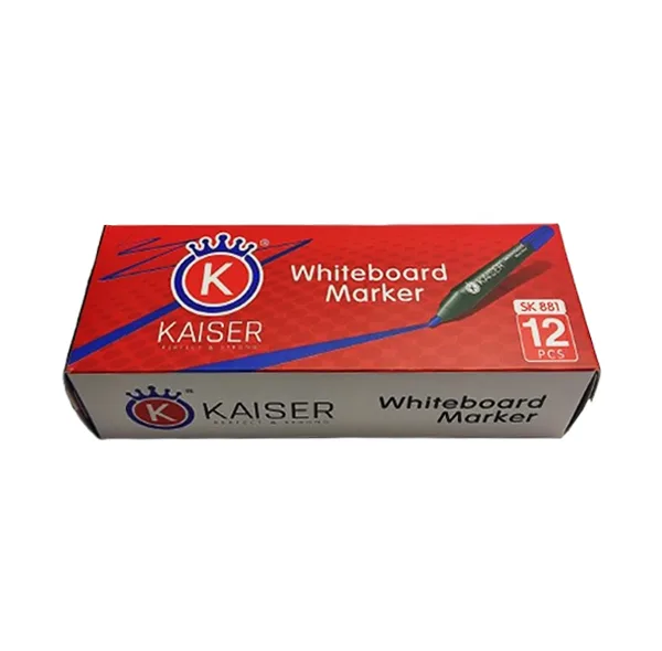 ماژیک وایت برد کایزر مدل اداری قلمی کد SK881 بسته 12 عددی