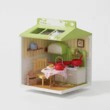 ساختنی 59 تکه طرح مینی هاوس مدل آشپزخانه ماچا کد 02
