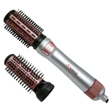 سشوار برس‌دار چرخشی 1000 وات وربنا مدل VR-9915، موتور AC، وزن 150 گرم، المنت سرامیک، دارای سری چرخشی با ویژگی صاف‌کنندگی، با قابلیت باد سرد، فناوری تولید یون