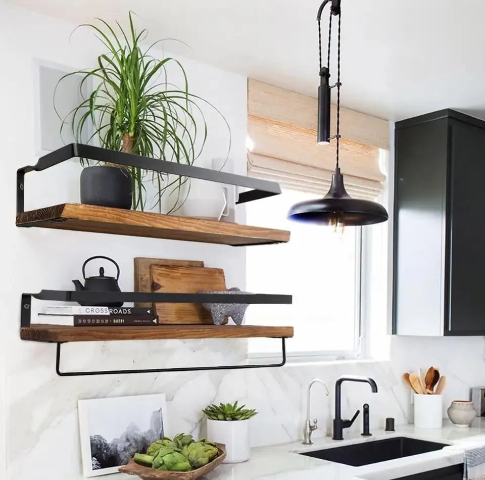 شلف دیواری مدل Wooden بسته 2 عددی
