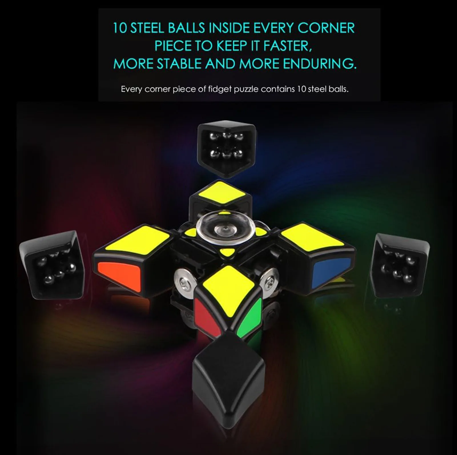 مکعب روبیک چی ای مدل اسپینری کای وای 3×3×1 QY Fidget Spinner rings