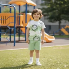 ست تی شرت آستین کوتاه و شلوارک راحتی بچگانه مدل سامر