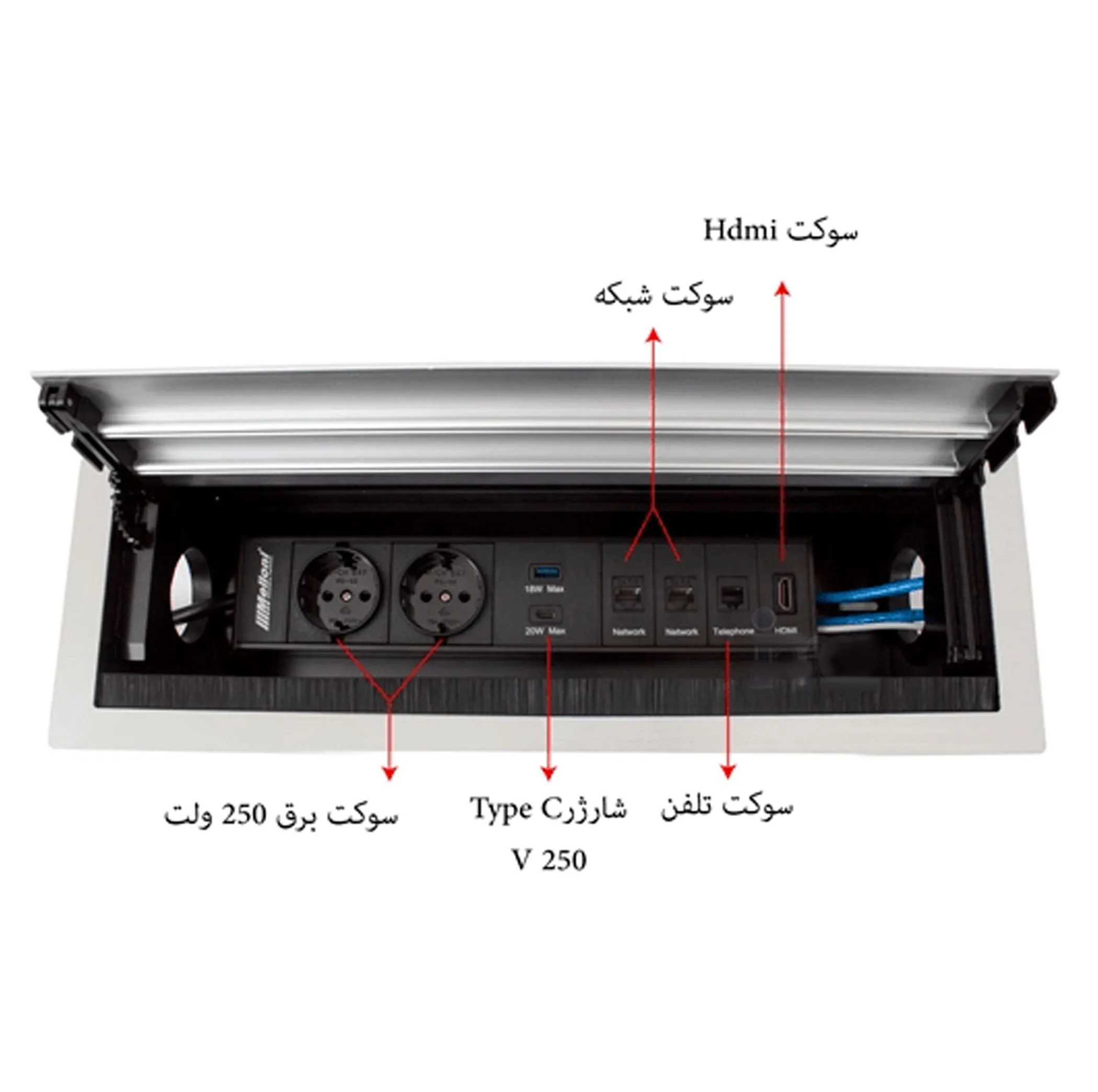 پریز توکار ملونی مدل 10062