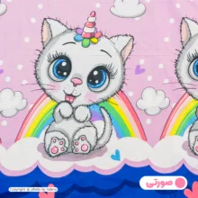 ملحفه کودک میکروفایبر آدنو مدل  Little cat کد MC05 سایز 100x150 سانتی متر