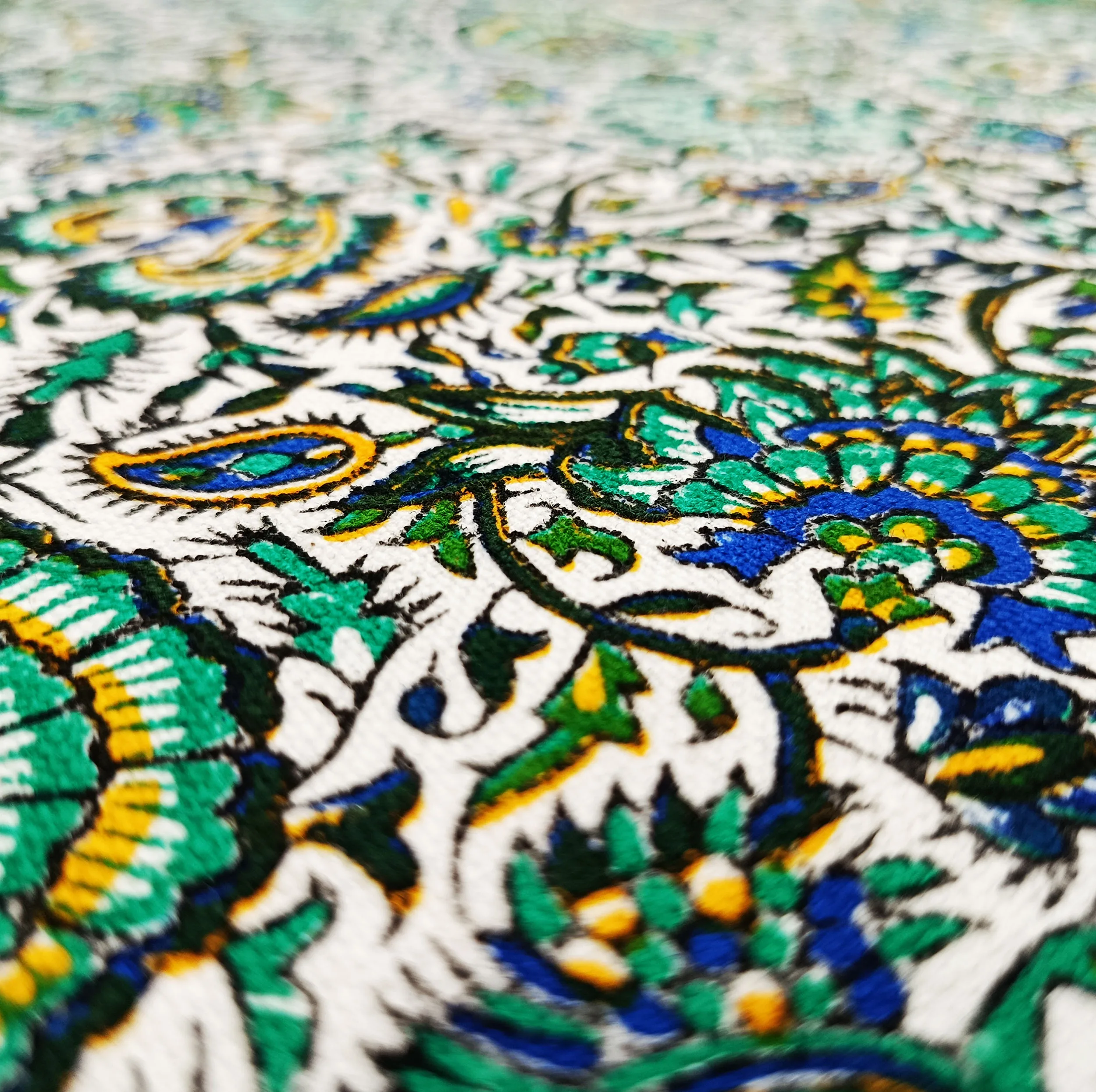 رومیزی قلمکار مدل گل اناری