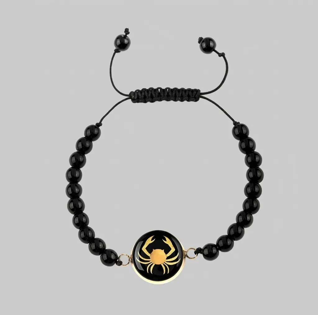 دستبند سنگی زنانه زرمان مدل نماد ماه تیر CBM-O-B04