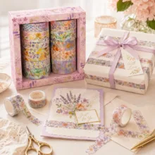 چسب کاغذی مدل Floral عرض 2 سانتی متر بسته 12 عددی