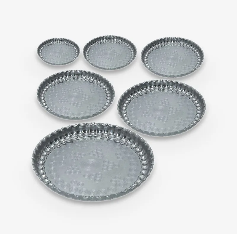 سینی مدل سنتی لب کنگره ای کد s9030 مجموعه 6 عددی