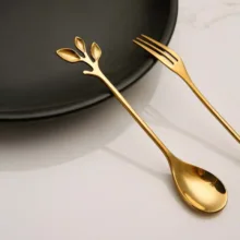 ست قاشق چنگال و کارد چای خوری 18 پارچه مدل برگ